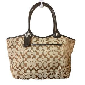 COACH Signature Bleecker Khaki Brown Handbag F14385